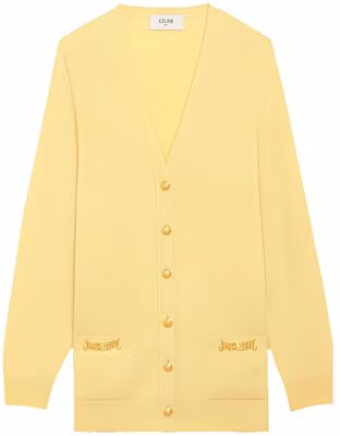 (Women) CELINE Yellow Cashmere Knit Sweater 2A03A152I-11LY Buy (Women) CELINE Yellow Cashmere Knit Sweater 2A03A152I-11LY