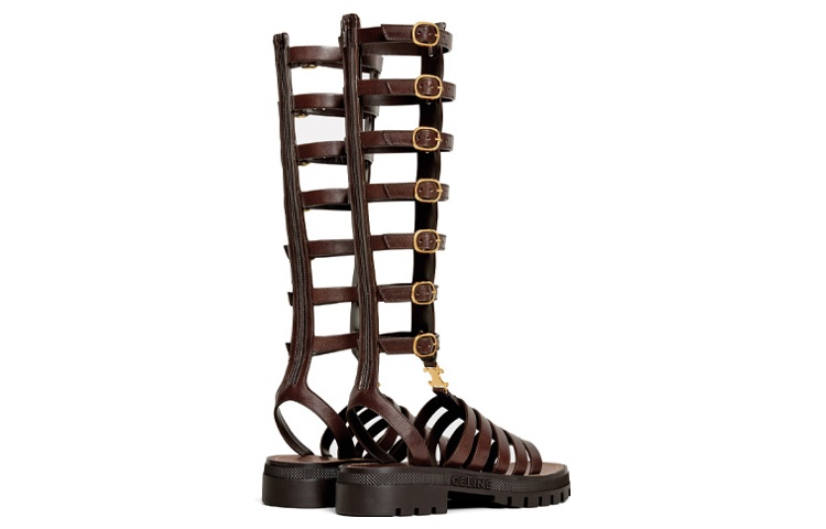 (W) CELINE Zip Minimalist Fashion Slide 'Deep Brown' 圖 3