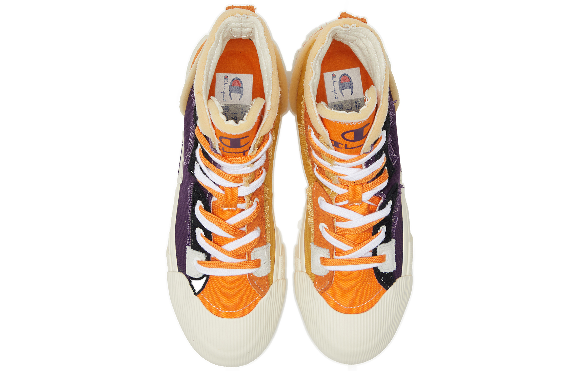 Lookbook (Women) Champion Campus Active High 'Deconstructed Color-Block Purple Orange' U1CFCVW02R1