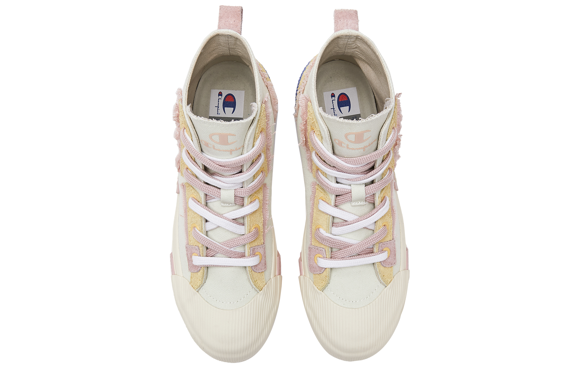 Lookbook (Women) Champion Campus Active High 'Deconstructed Classic Fringed High-Top Color-Block' U2AFCVW07N1