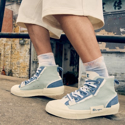 (W) Champion Campus Active High 'Deconstructed Denim Biru' U2BFCVW07M1 Details for (W) Champion Campus Active High 'Deconstructed Denim Biru' U2BFCVW07M1