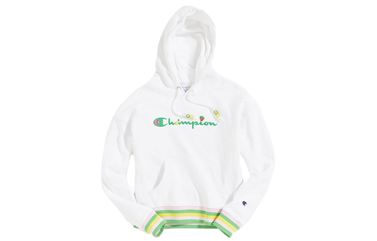 (Women) Champion Embroidered Rhinestone Casual Fleece Hoodie - 51532737