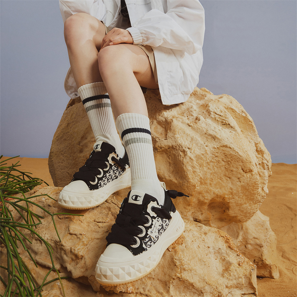 Sizing (Women) Champion Essentials Low 'Pineapple Thick Sole Black White' U3BFCKW06U3