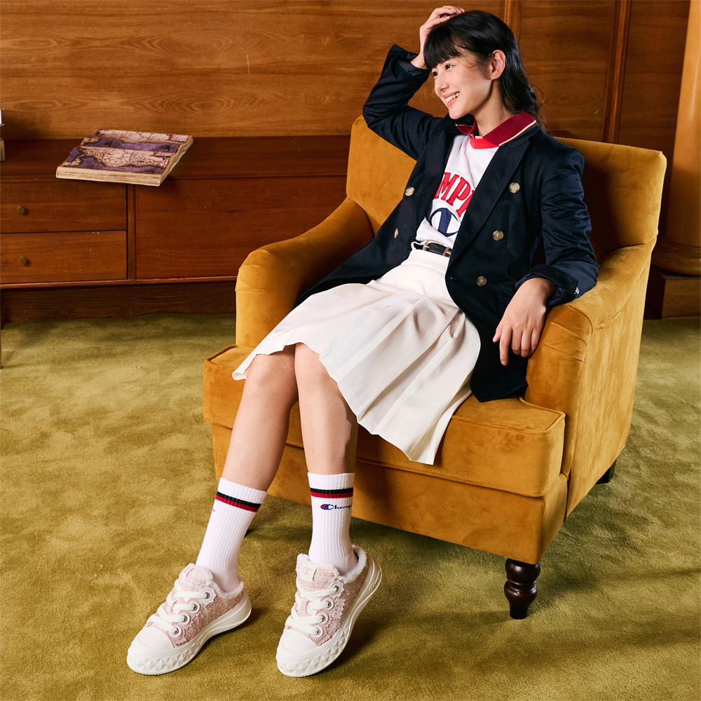 Cheap (W) Champion Essentials Low Top ''Logo Classique Rose'' U3DFCKW03K1