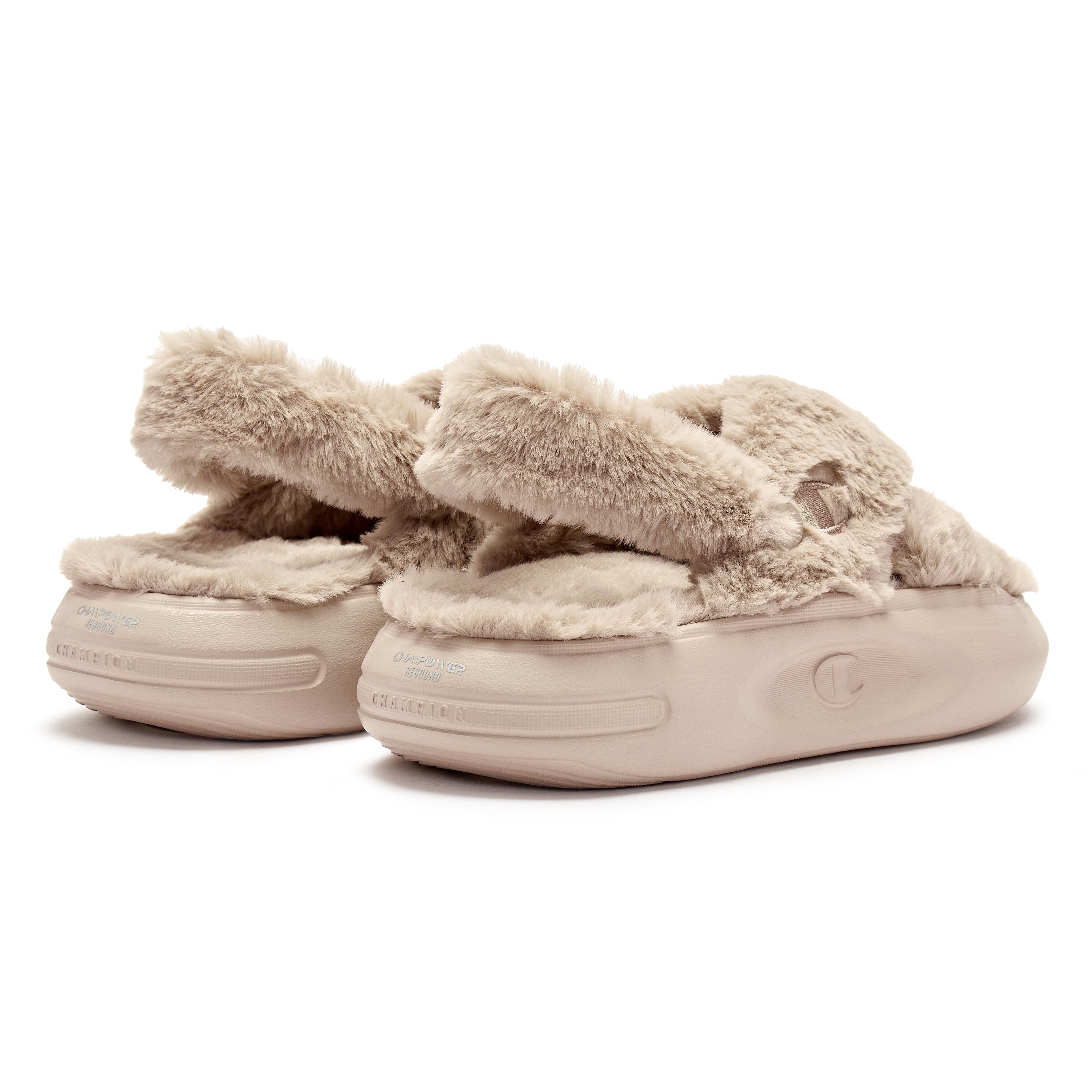 Shop (W) Champion Essentials Sandal 'Khaki Fur' U3DFCSW02F1