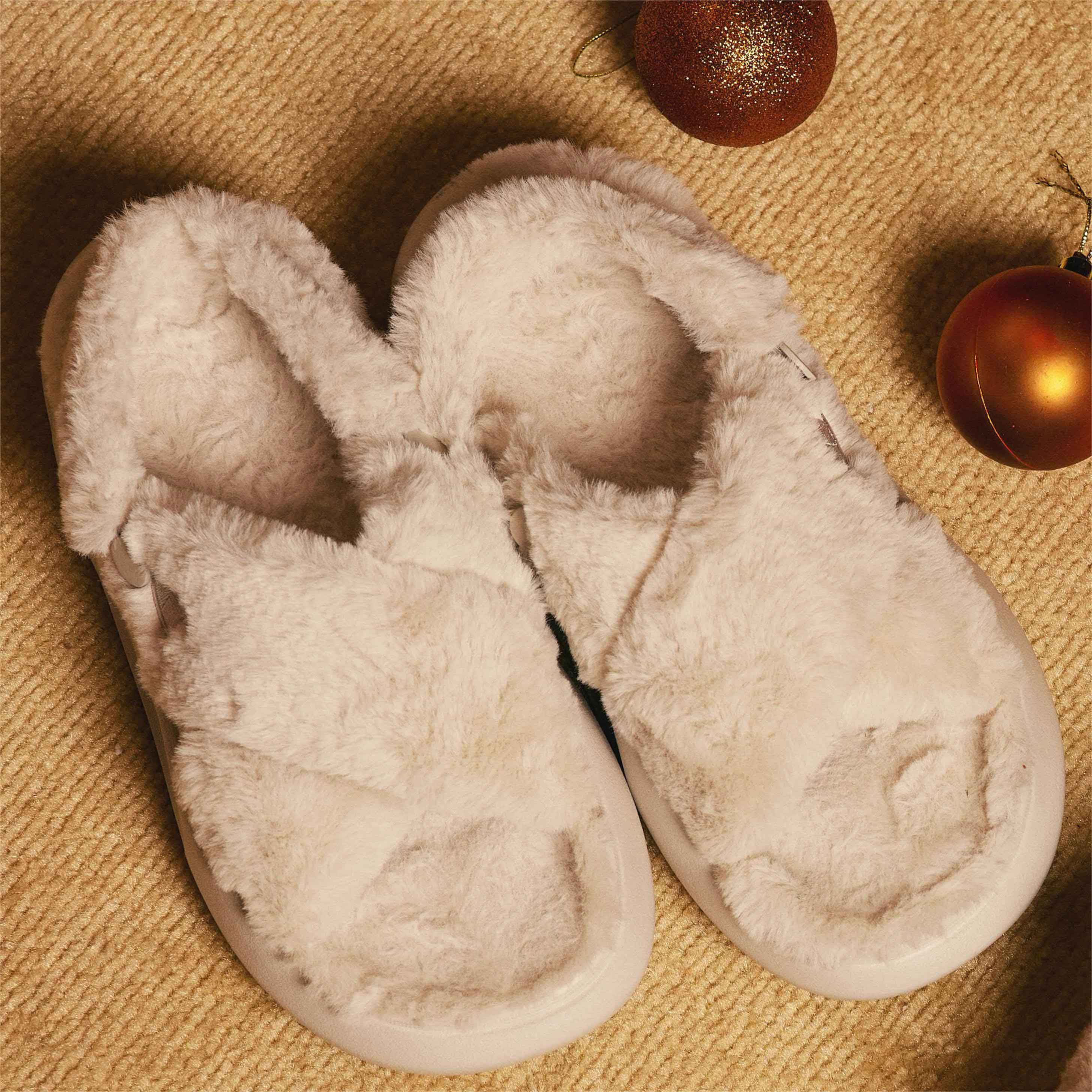 Sizing (Women) Champion Essentials Slides 'Fuzzy Comfort White Grey' U3DFCSW02A4
