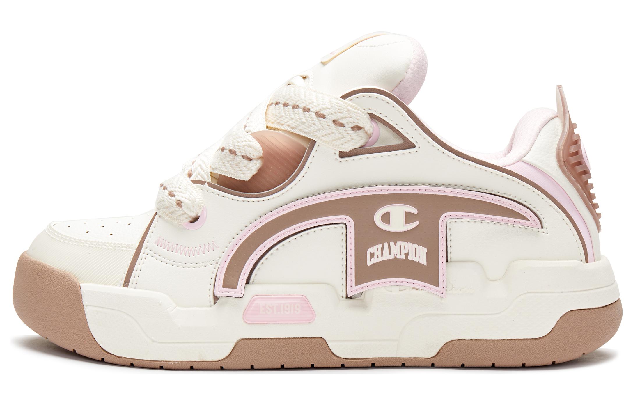 (Women) Champion Essentials Slip-On 'Classic Logo Fun Velcro Milk White Velvet Brown' U3CFCTW16D1