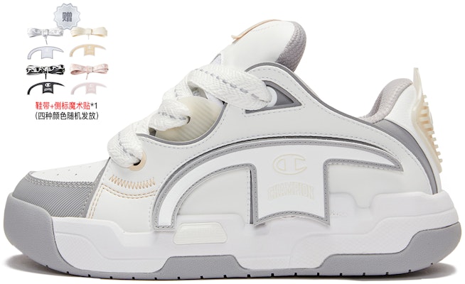 (Women) Champion Essentials TronSkate V1 Low 'White Grey' U3AFCTW07A4 Buy (Women) Champion Essentials TronSkate V1 Low 'White Grey' U3AFCTW07A4
