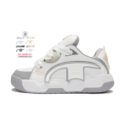 (W) Champion Essentials TronSkate V1 Low 'White Grey'