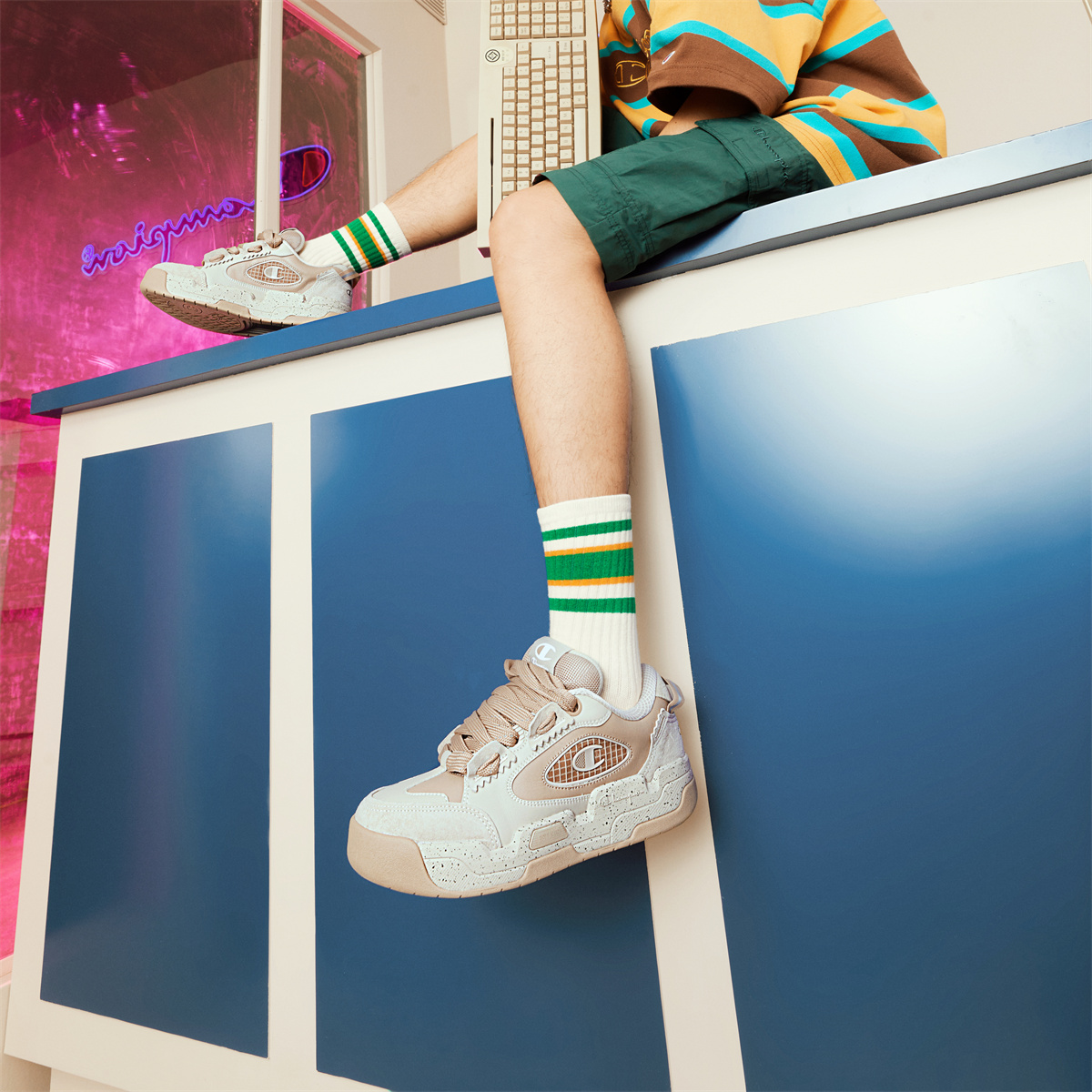 (W) Champion Essentials Valve V1 'Oatmeal Grey Plaid' 圖 7