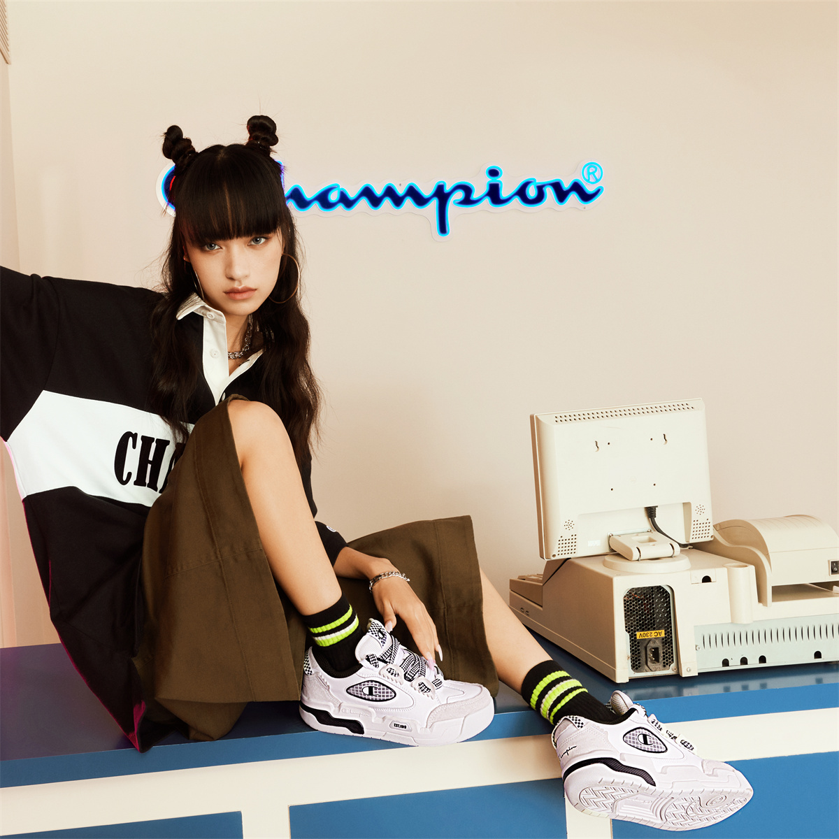 (W) Champion Essentials Valve V1 'Plaid Thick-Soled Low-Top' 圖 6