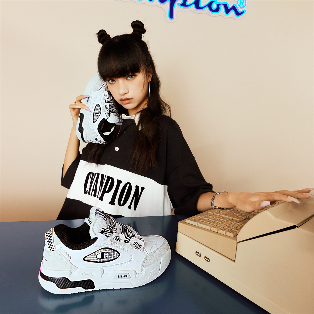 (W) Champion Essentials Valve V1 'Plaid Thick-Soled Low-Top' 圖 8