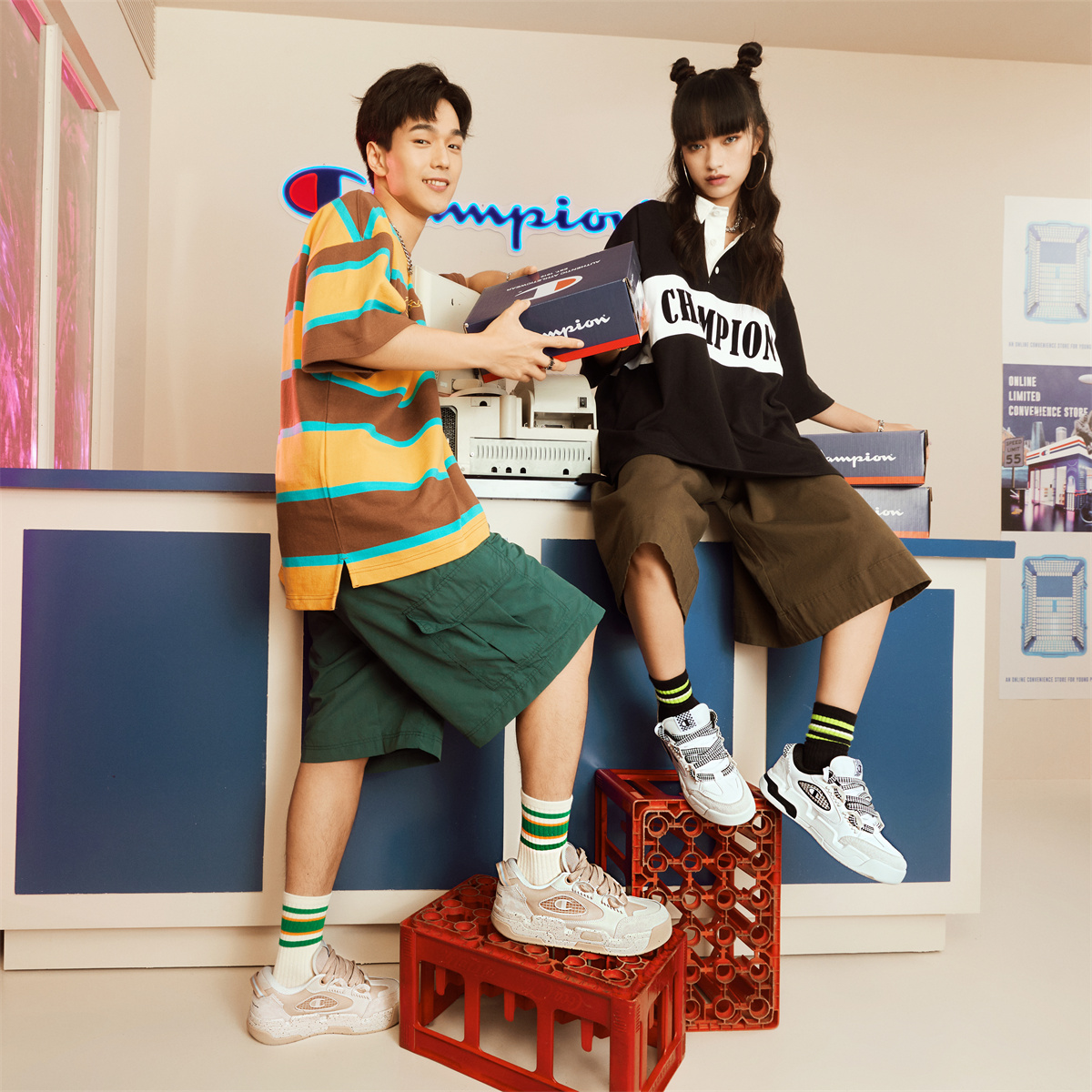 (W) Champion Essentials Valve V1 'Plaid Thick-Soled Low-Top' 圖 9