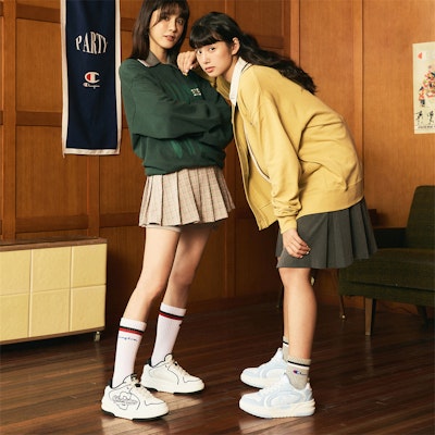 (Women) Champion Essentials Varsity 1 Low 'Blue White' U3CFCTW10M2 2