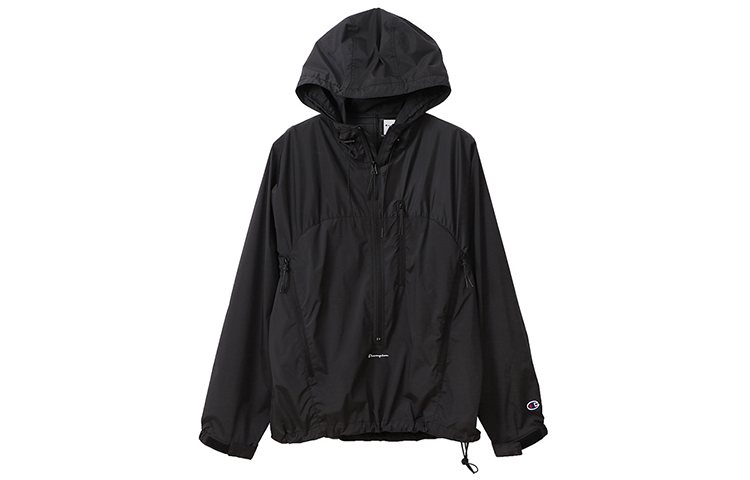 (Women) Champion Japanese Black Hooded Single-Layer Jacket CW-R607-C055