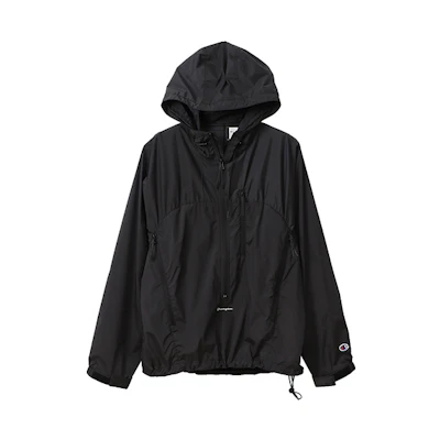 (Women) Champion Japanese Black Hooded Single-Layer Jacket CW-R607-C055
