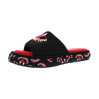 (W) Champion Plush Smile Slide 'Black Red'