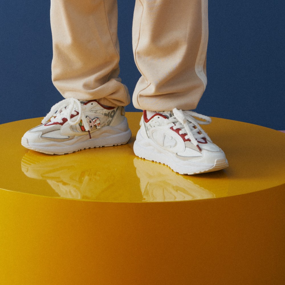 Sizing (W) 冠军POP MART x 复古运动 '红色拼块厚底' U3AFCCW09L1