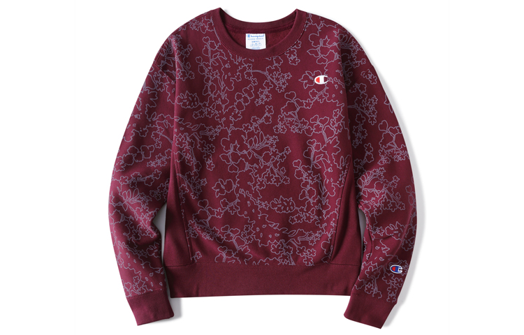 (Women) Champion Premium Classic Crewneck Sweatshirt Burgundy - US Edition WL750P-CTTAISS115N-ZWS