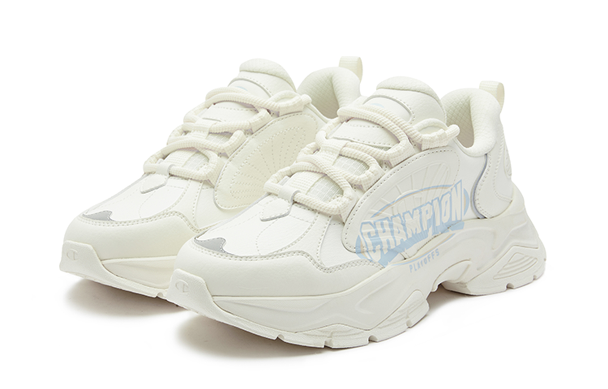 Lookbook (W) Champion Retro Sports ''Color-Block Dad Sneaker Weiß Hellblau'' U3DFCCW05M2