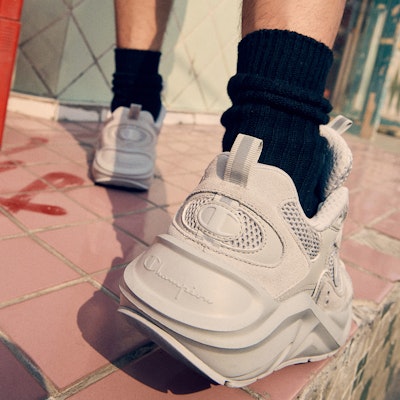 (Women) Champion Retro Sports Champ Breaker 'Grey Low-Top with Mini Logo' U2BFCCW07P1 Cheap (Women) Champion Retro Sports Champ Breaker 'Grey Low-Top with Mini Logo' U2BFCCW07P1