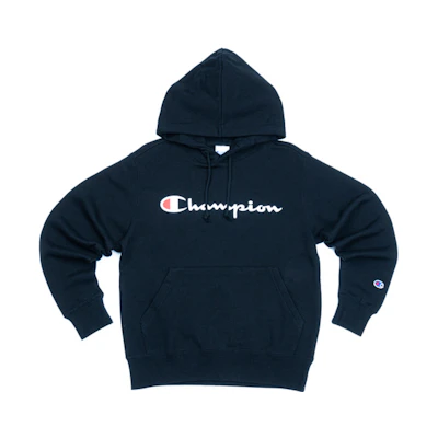 (Women) Champion Script Logo Print Hoodie Japan Edition - Navy Blue C3-Q102-C370