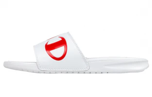 (Women) Champion Script Logo Split Slide 'White Multi' CM100384W (Women) Champion Script Logo Split Slide 'White Multi' CM100384W