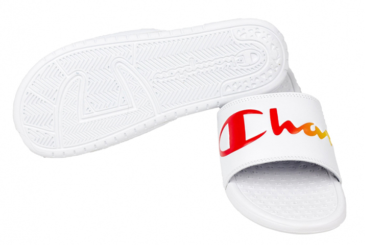 Shop (Women) Champion Script Logo Split Slide 'White Multi' CM100384W