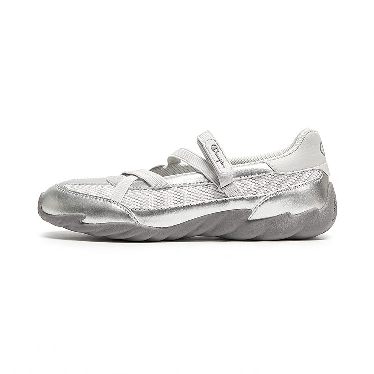 (Women) Champion Teryx Racer Ballet Casual Shoes Women Silver/Photon Grey Fashionable Comfort U6BFCRW09P3