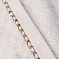Details for (Women) CHANEL 2024 Spring Summer Striped Trim Knit Top in Off-white. P75724-K10893-AW001