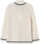 Lookbook (Women) CHANEL 2024 Spring Summer Beige Knit Long Sleeve Buttoned Jacket for Women. P76869-K11069-NV821
