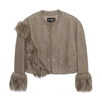 (Women) CHANEL 21A Gold Contrast Knit Long Sleeve Sweater P71081-V62249-NC626
