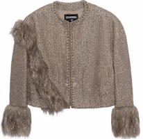 Order (Women) CHANEL 21A Gold Contrast Knit Long Sleeve Sweater P71081-V62249-NC626