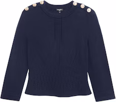 Order (Women) CHANEL 21C Blue Solid Color Casual Crewneck Long Sleeve Sweater P70314-K10008-AW003