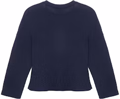 Lookbook (Women) CHANEL 21C Blue Solid Color Casual Crewneck Long Sleeve Sweater P70314-K10008-AW003