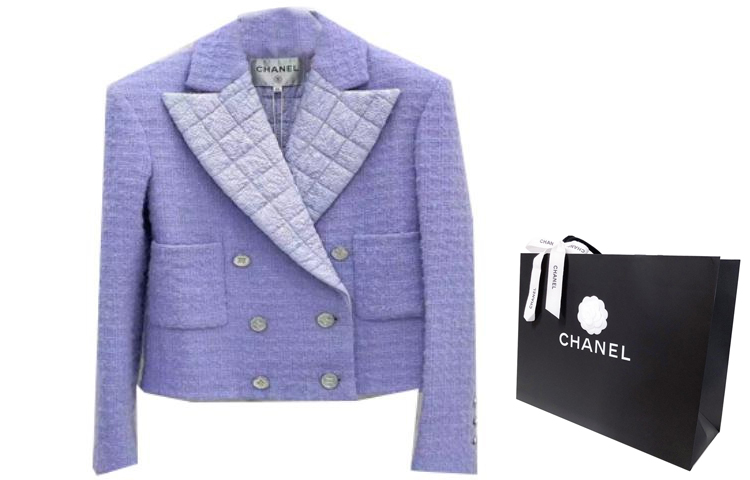 Lookbook (W) CHANEL 21K 紫色雙排扣外套大衣. P71766-V63175-NF336