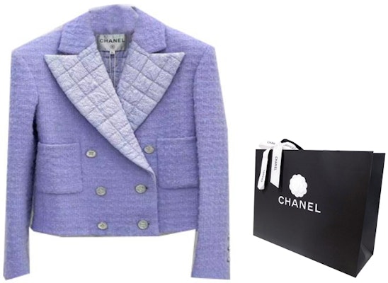 (Women) CHANEL 21K Purple Double-Breasted Jacket Coat. P71766-V63175-NF336 Lookbook (Women) CHANEL 21K Purple Double-Breasted Jacket Coat. P71766-V63175-NF336