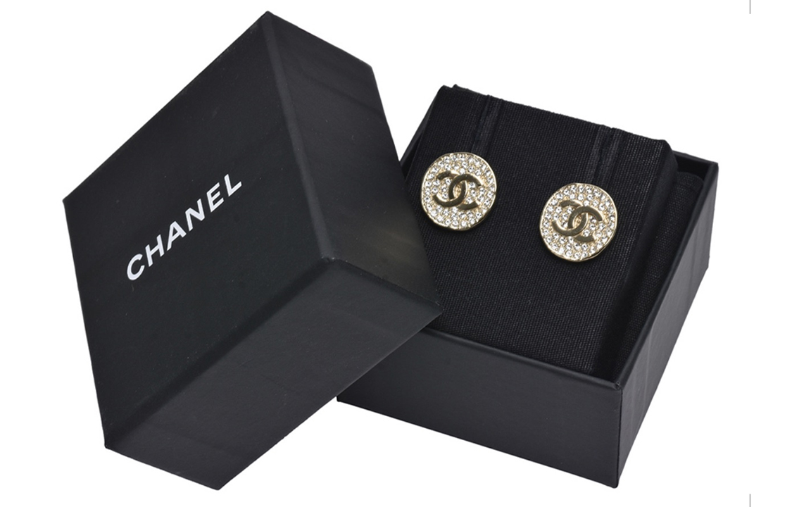 (Women) CHANEL 21K Gold Crystal Double C Logo Round Earrings - Gold AB7415-B06991-NF894 圖 5