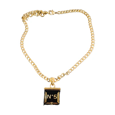 (Women) CHANEL 21SS No.5 Pendant Necklace Black & White Necklace for Women AB6243-B05700-NC504