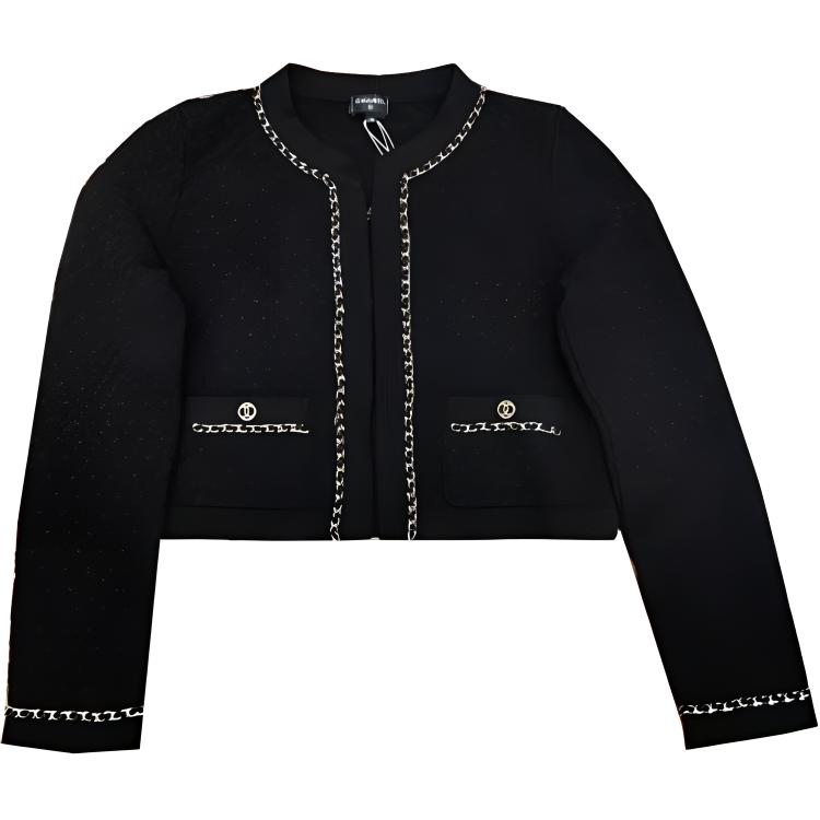 (Women) CHANEL 22AW 23B  Black Solid Color Buttoned Knit Cardigan P75724-K10893-94305