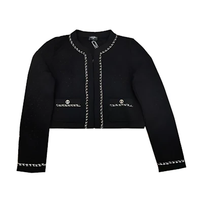 (Women) CHANEL 22AW 23B Black Solid Color Buttoned Knit Cardigan P75724-K10893-94305