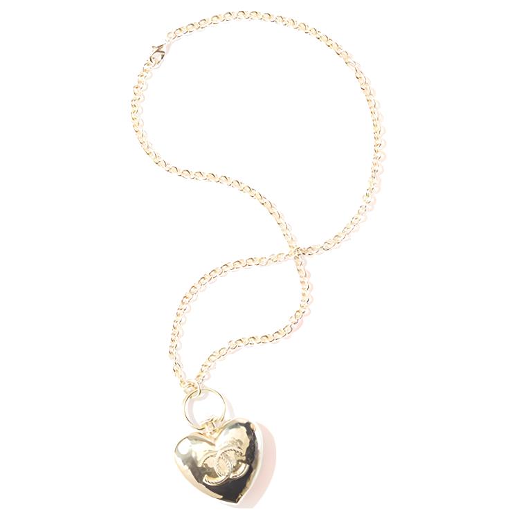 (Women) CHANEL 22C Early Spring Heart Pearl Pendant Metal Necklace for Women. AB7531-B07266-NG290