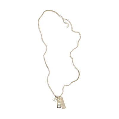 (Women) CHANEL 22C Gold Boy Long Pendant Double C Rhinestone Necklace (). 22PAB7909B07828NH337