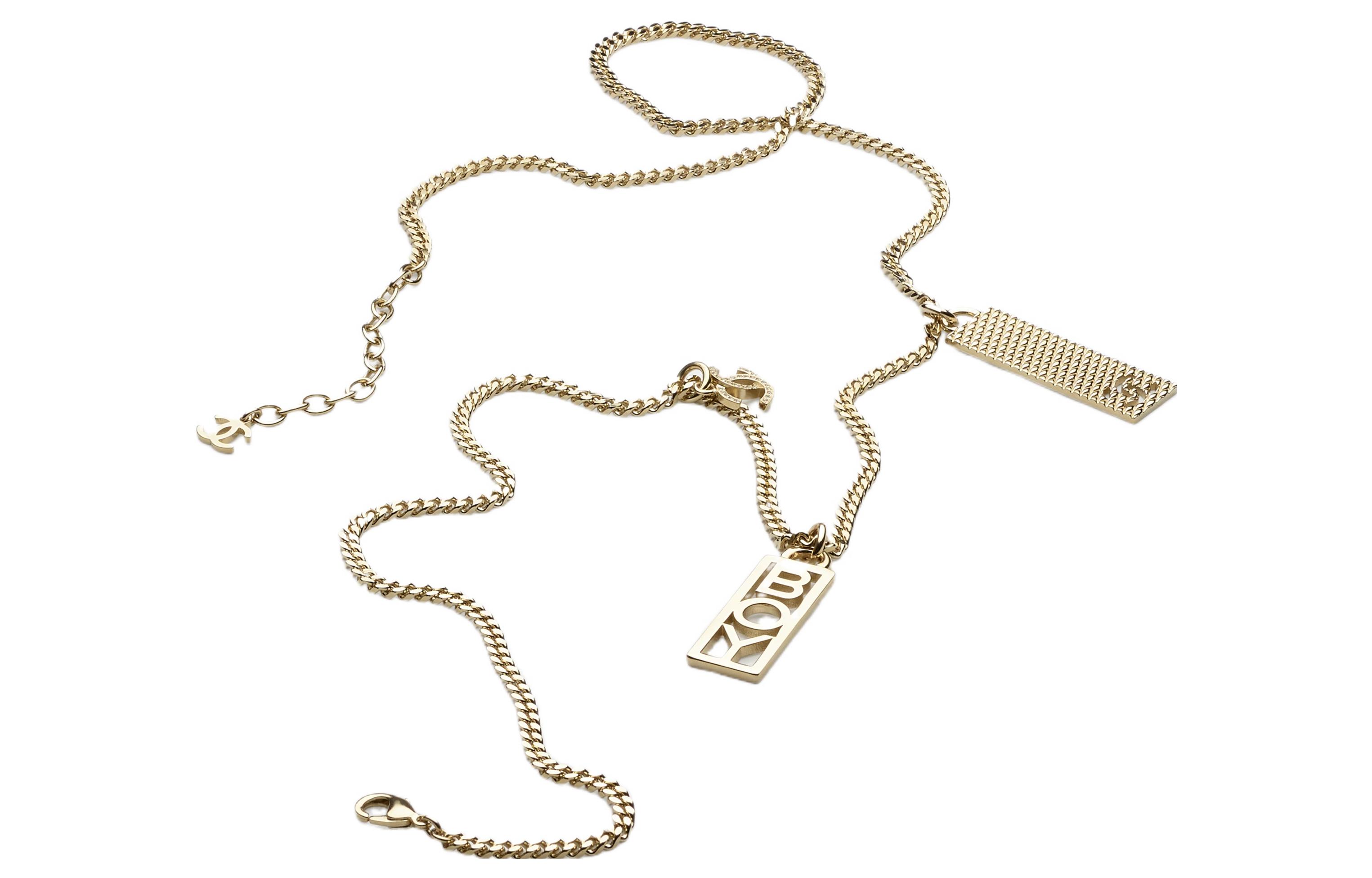 (Women) CHANEL 22C Gold Boy Long Pendant Double C Rhinestone Necklace (). 22PAB7909B07828NH337 圖 3