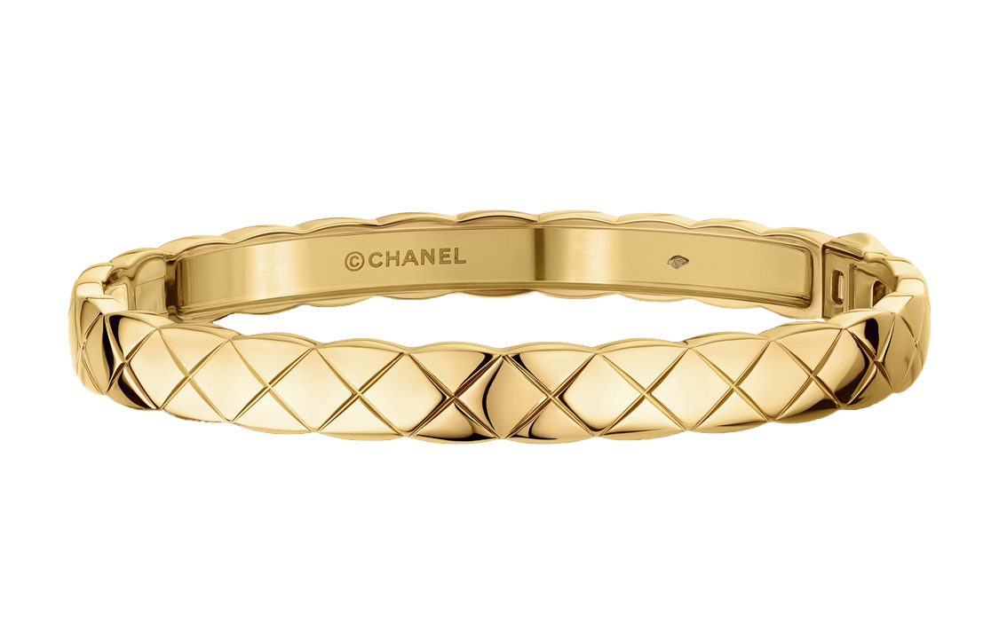 Order (W) Gelang CHANEL 22C Spring Quilted Pola Emas 18K Wanita. J11139