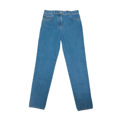 (Women) CHANEL 22K Fall/Winter Slim Fit Washed Denim Jeans Women’s Blue P73757-V65335-NK690
