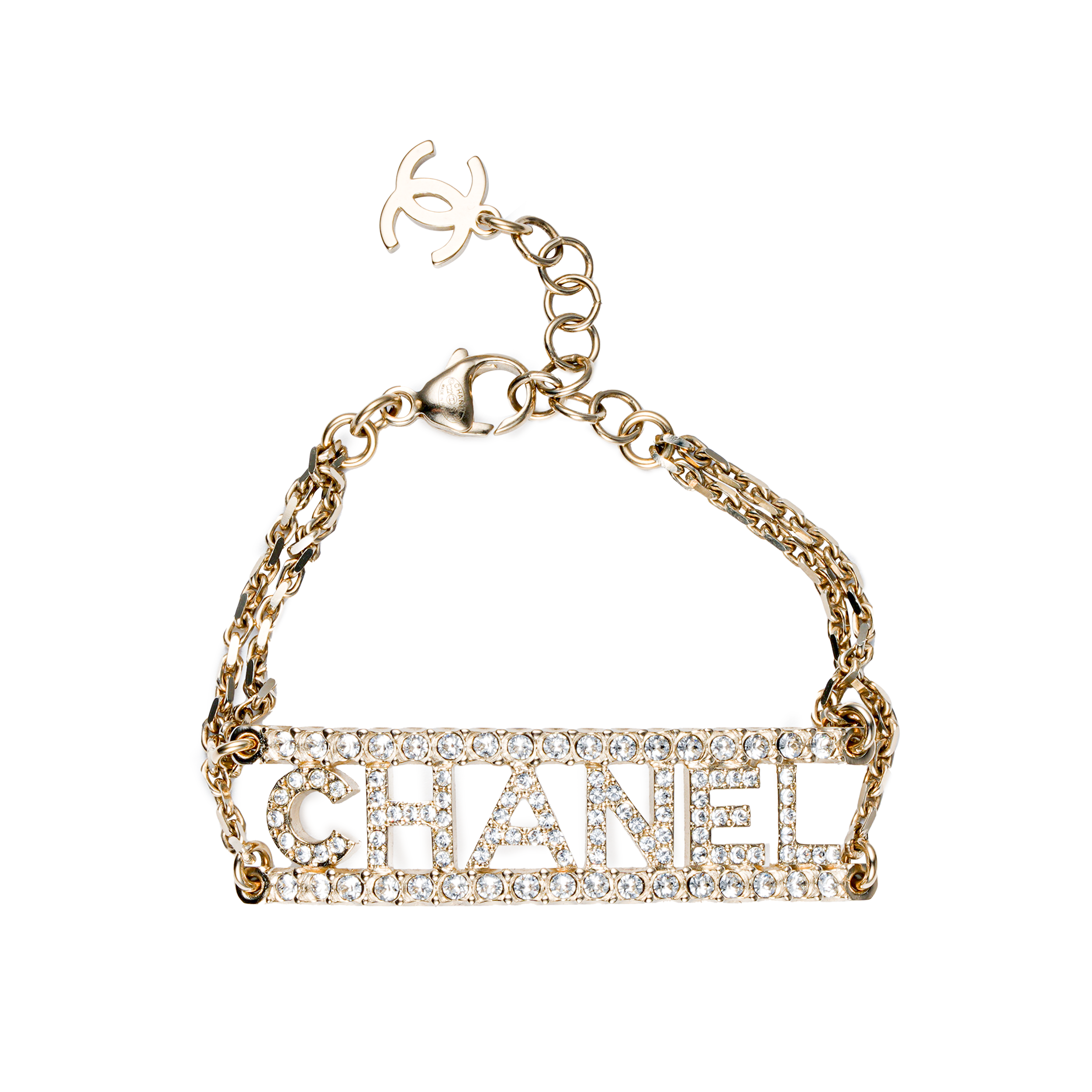 (Women) CHANEL 22SS Summer  Bracelet with Classic Logo and Rhinestone Detailing. AB8059-B07810-NH432 圖 2