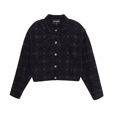 (Women) CHANEL 23 Spring Summer 23A Logo Printed Casual Denim Jacket Women P75284-V66954-94305