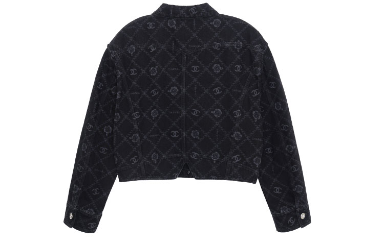 Details for (W) CHANEL Jaket Denim Kasual Wanita Logo Printed Musim Semi Panas 23A 2023 P75284-V66954-94305
