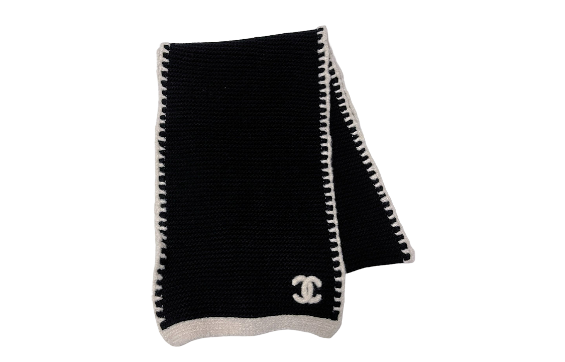 Order (W) 香奈儿23A经典黑白标志针织围巾女款黑色 AA9203-B13195-NO937